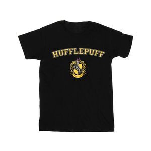 Harry Potter Womens/Ladies Hufflepuff Crest Cotton Boyfriend T-Shirt / Black